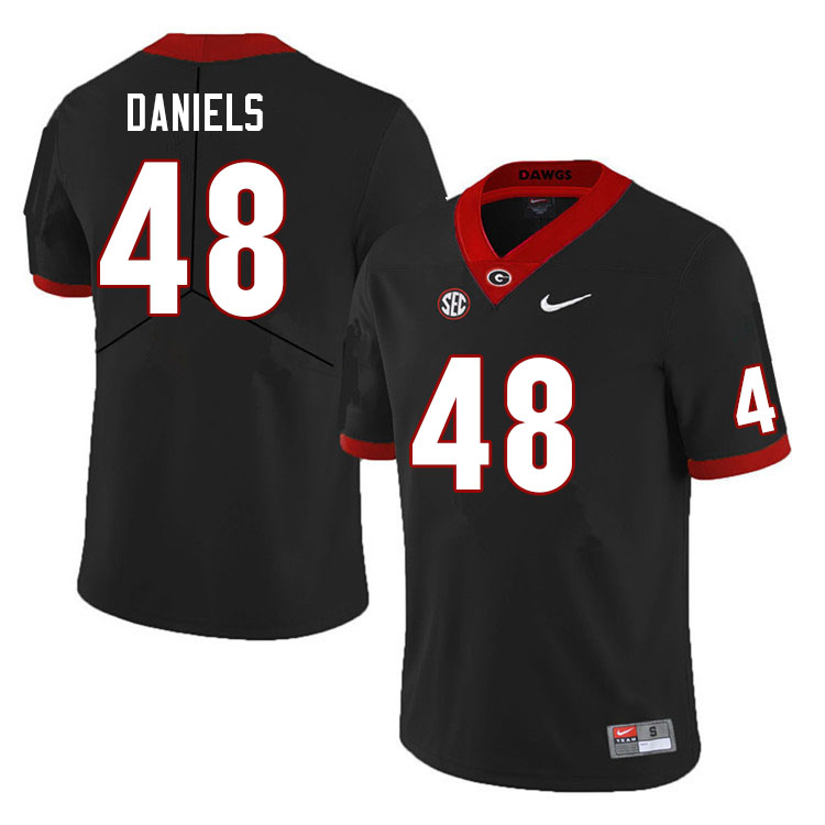 Georgia Bulldogs Men's Joseph Daniels #48 Black 2022 Stitched College UGA Football Jersey 23ZR014HV